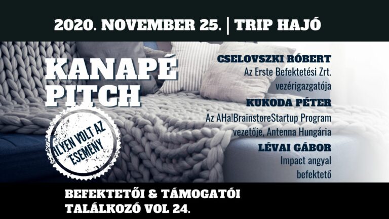 Tőkeportál – Kanapé pitch ilyen volt 24.– Esemény cover