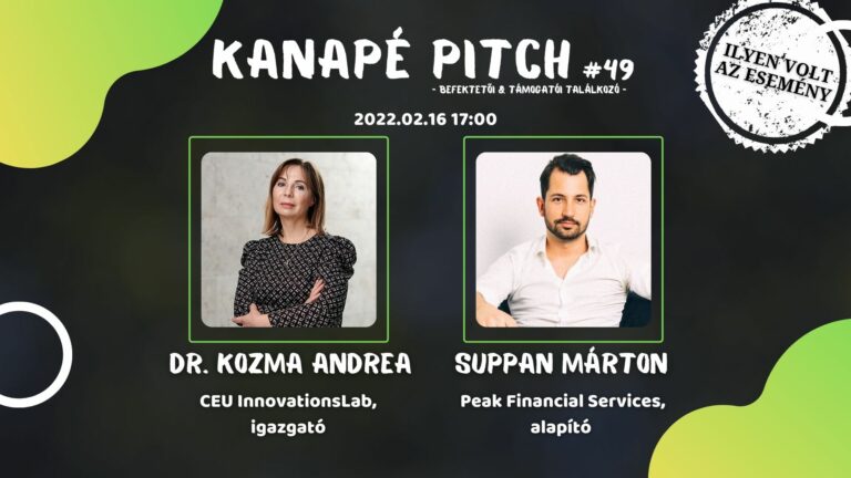 Kanapé Pitch – ilyen volt a 49. epizód dr. Kozma Andrea, Suppan Márton